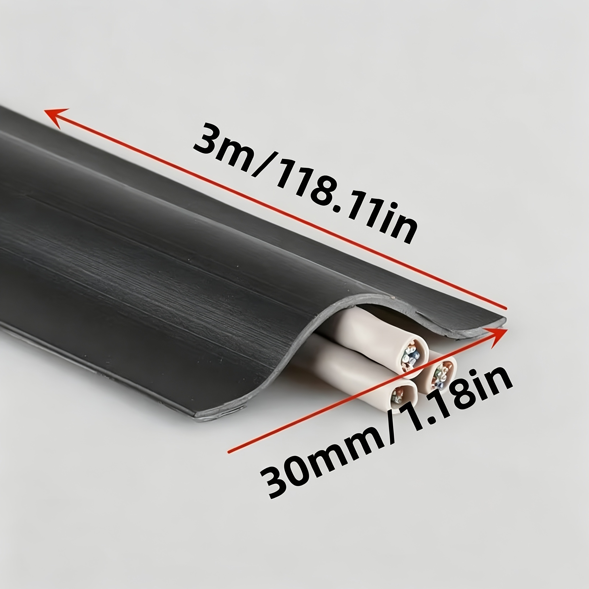 TEMU 1 Roll-118in Invisible Cable Cover Tapesimply Stick & Cover To Instantly Hide Messy Wires Along Floors And Baseboards!flexible & For Seamless
