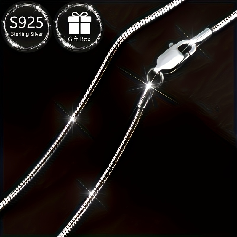 925 Sterling Silver Snake Bone Chain Necklace