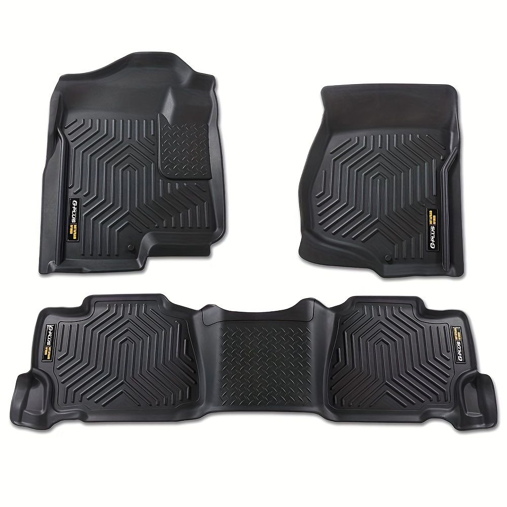 TEMU Floor Mats For Chevy For Silverado 2007-2013 Tpe All Weather Full Cover Protection 3pcs, Black