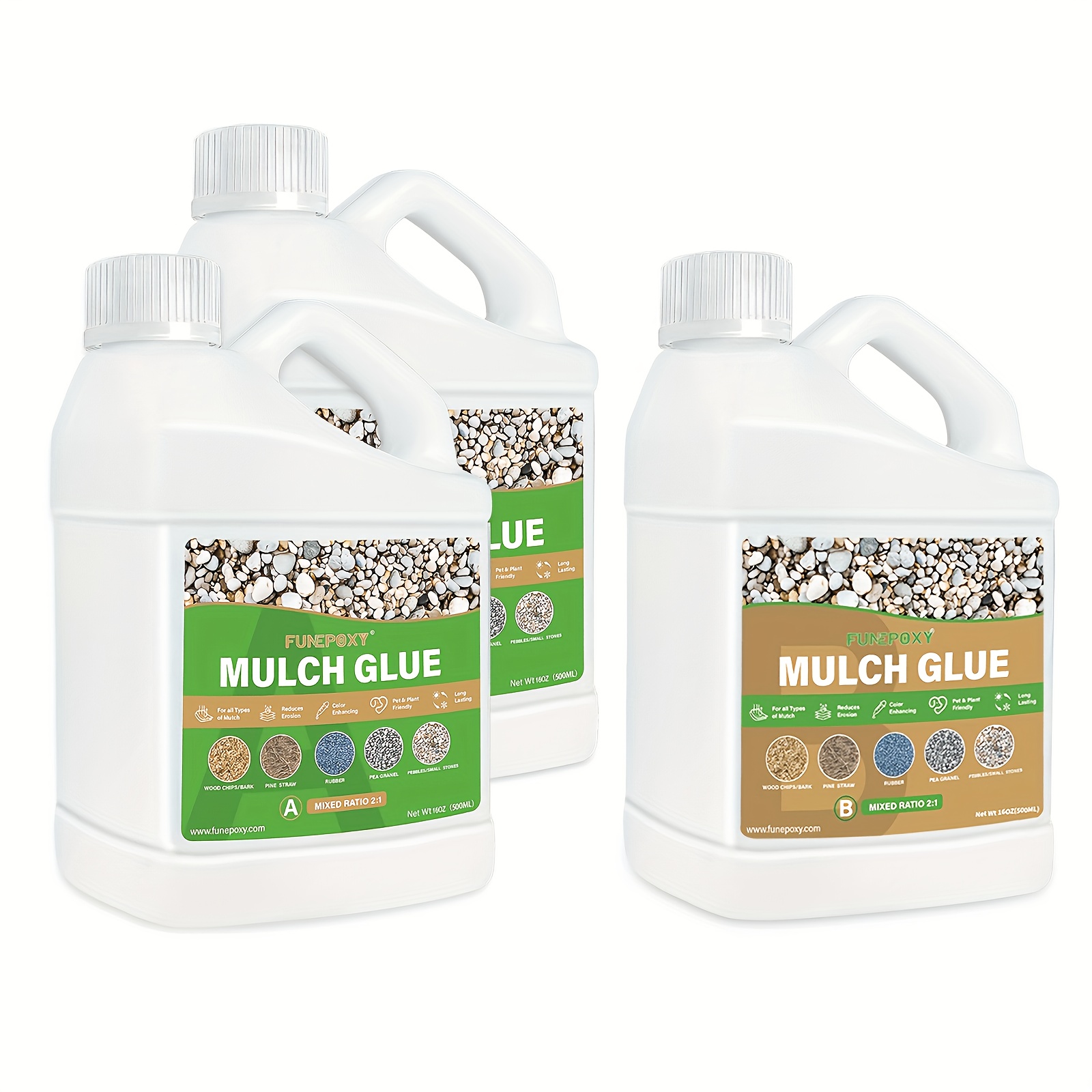 Temu – TEMU Funepoxy 2:1 Mixing Ratio 1.5 Gallon(6l) Mulch Glue For Landscaping, Non-toxic, Strong Mulch Gravel Glue, Rock Glue, Mulch Glue For, Mulch Glue