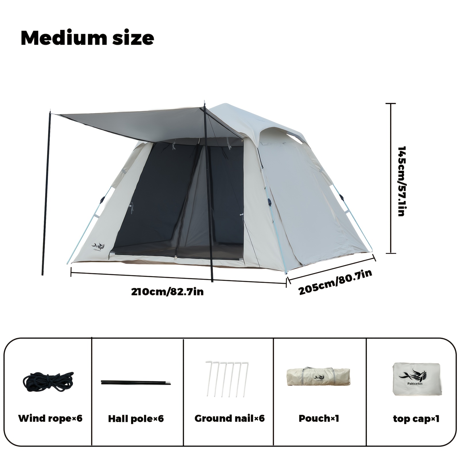 Image of A Pop-up Tent For 2- For Outdoor Camping, Easy To Set Up, Quick To Open, Windproof, Parking, Upgraded Ventilation, With Storage Bag, Camping Essential, Suitable For Outdoor Travel Camping