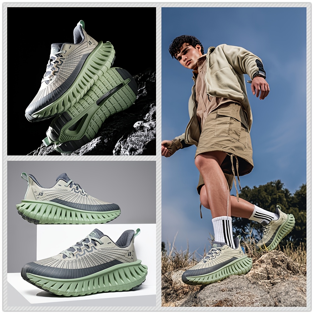 Men's Breathable Running Shoes with Carbon Board Technology & Cushioned EVA Sole - Sneakers Suitable for Gym, Jogging, Marathon - Slip-Resistant Training Shoes for All-Terrain Grip, Workout Sneakers