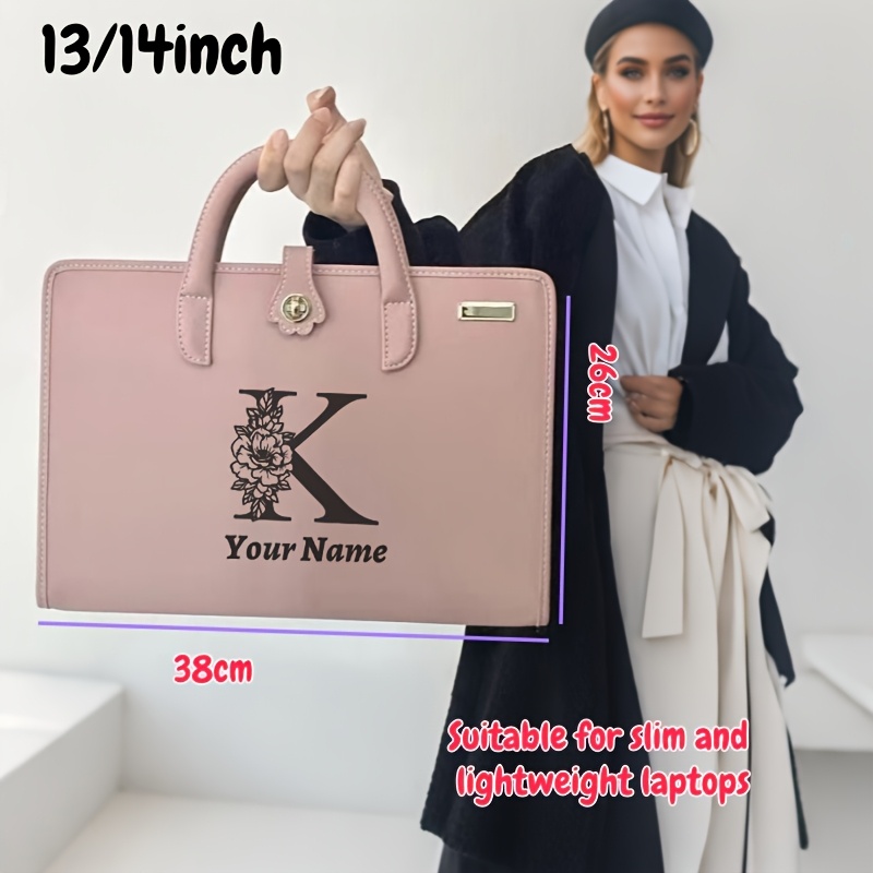 Customized Pink Fully Openable Laptop Bag, 180° Design