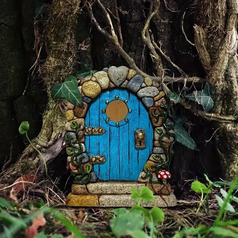 

Charming Mini Elf Fairy Tale Door - Wooden Tree Decor For Garden & Yard, Perfect For Home, Office, And Theme Party Decorations