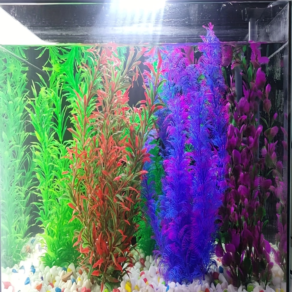 2 Piante Artificiali Per Acquario – 18 Cm, Base Zavorrata, Plastica Atossica, Adatte A Acqua Dolce E Marina