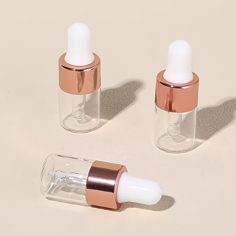 TEMU 3 Piezas de Botellas Miniaturas Transparentes con , Vidrio , 2ml para Aceites Esenciales y Muestras - Ideal Para viajes