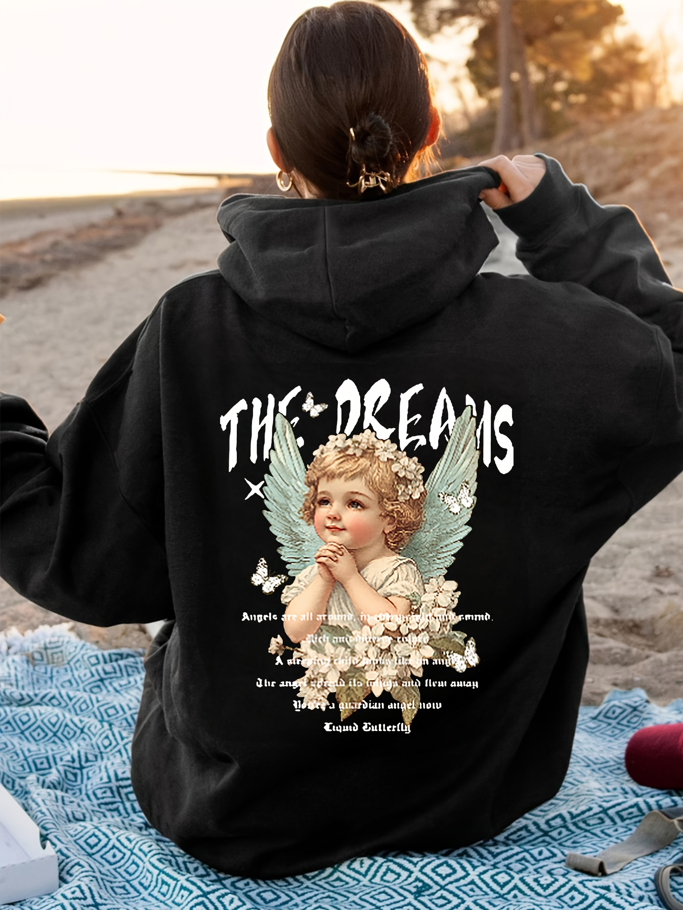 moletom feminino com lavanda e estampa de Temu Brazil