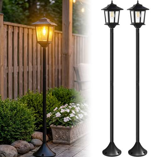 solar lamp post light 2pcs solar lamp post light 63 aluminum outdoor solar floor lamp solar powered for garden pathway yard front warm white light outdoor decor 1800lm