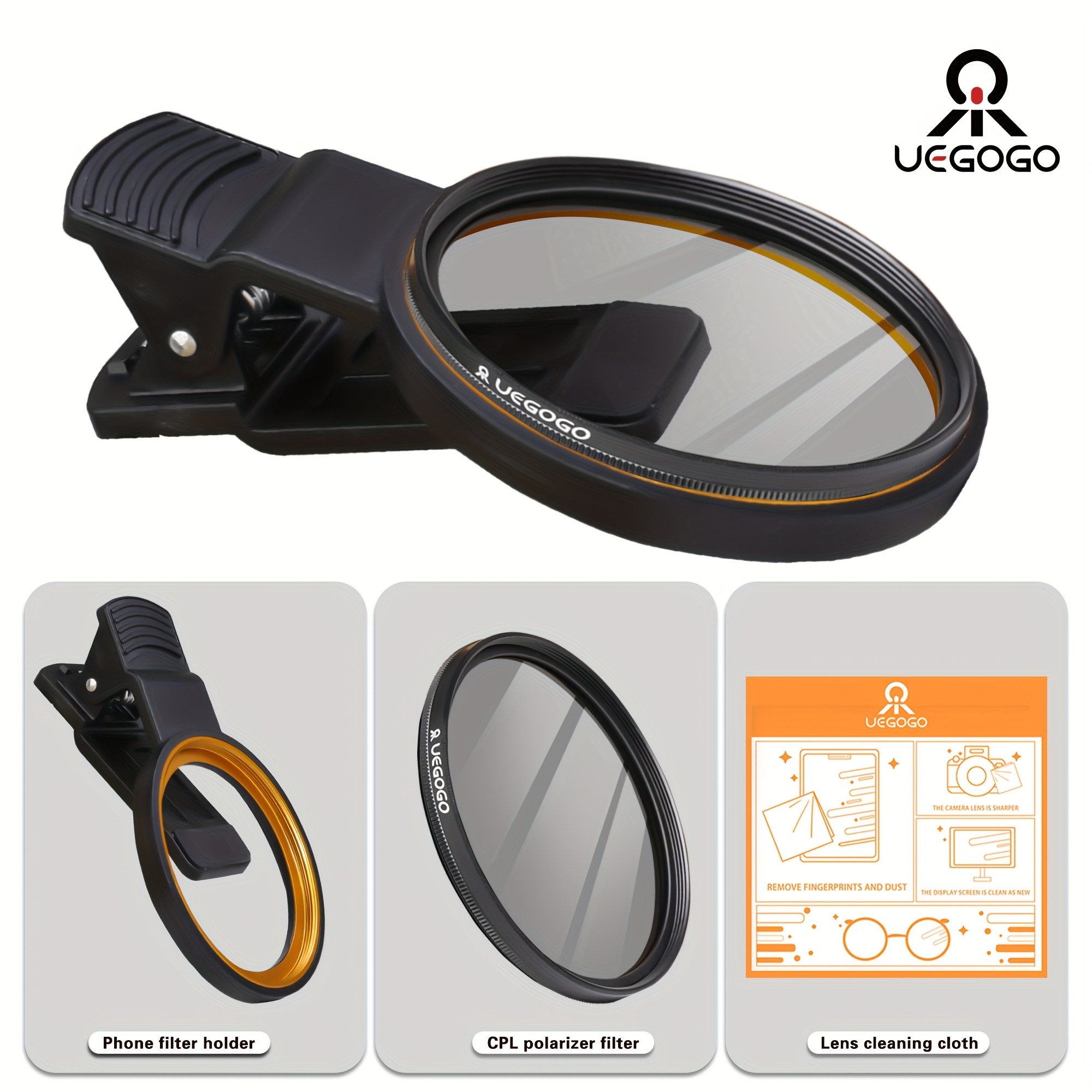 E-shop 67mm Clip-on CPL Handy-Kameralinsenfilter, Clip-on Adapter, HD beidseitig mehrfach beschichtetes SLR-Objektiv-Optikglas, Handy-Linsenzubehör
