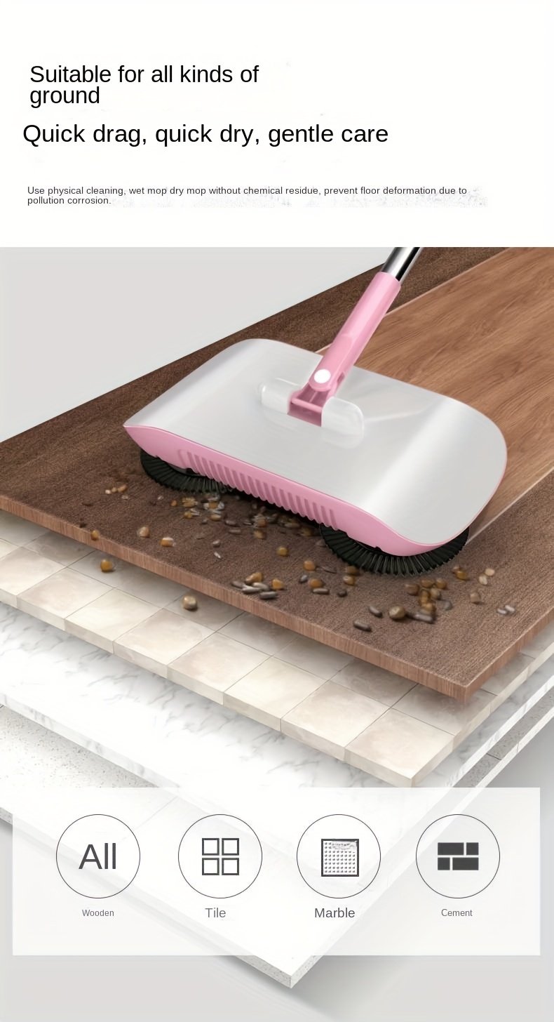 a manual sweeping machine for home use that combines sweeping and mopping in one featuring a broom and dustpan set a broom tool details 16