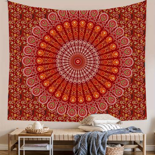 böhmischer mandala-wandteppich – 1 stück, 100 % badezimmer-wanddekor, mit kostenlosem montage-set