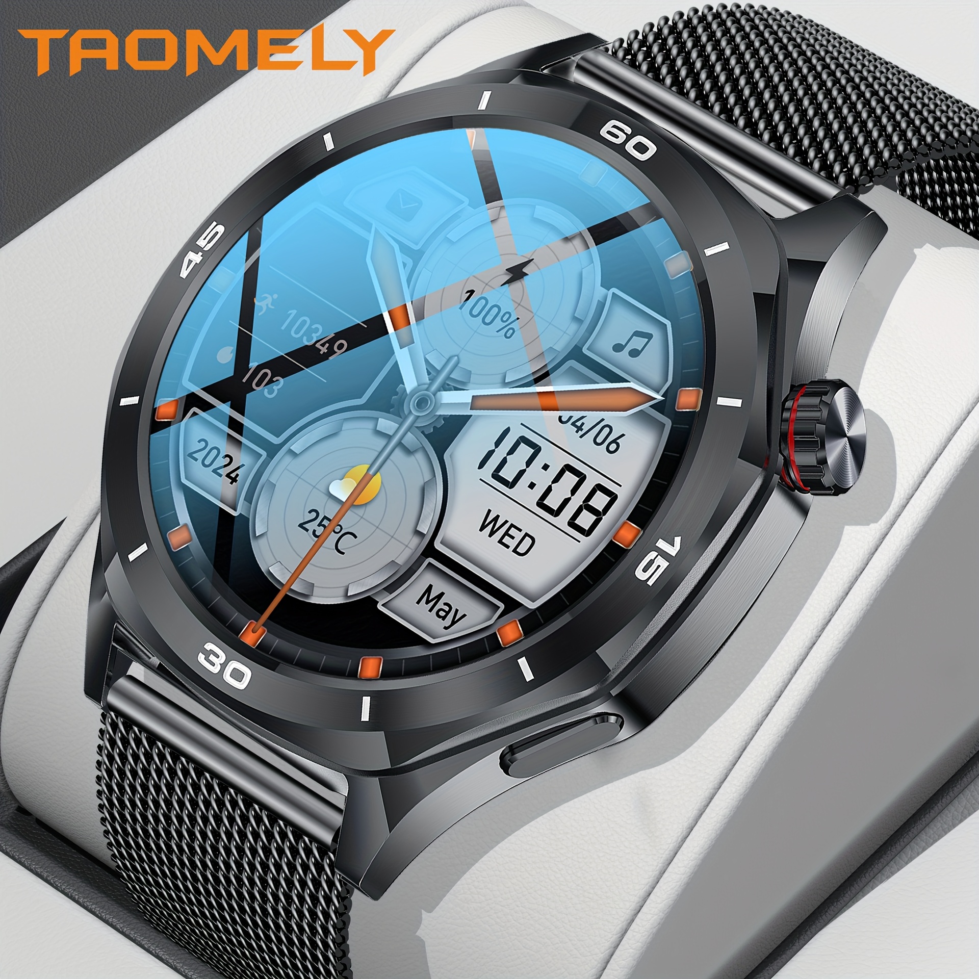 smart watch for men 1 52 inch   round smart watch   mode smart bracelet sports   monitor wireless call and   for iphone androi