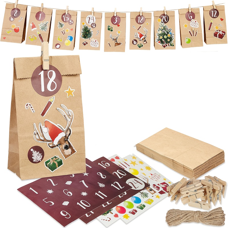 advent calendar to fill at   advent calendar for filling yourself with 24 bags stickers and numbers stickers diy advent calendar for crafts advent calendar fill