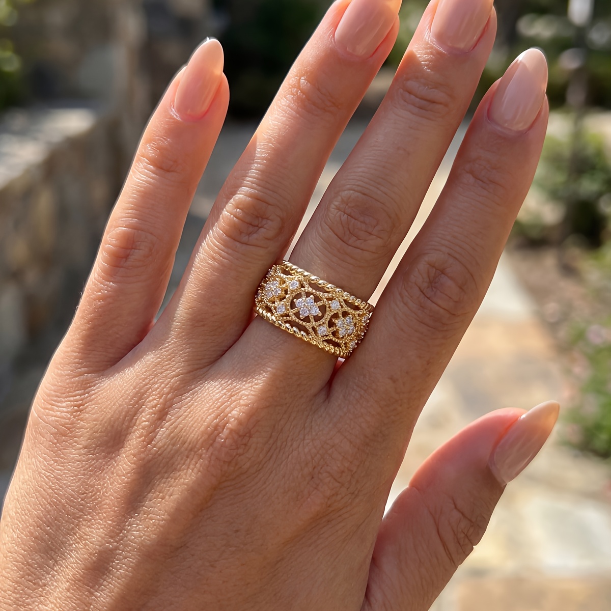 Minimalist Woven Openwork Women's Ring, Elegant Accessory