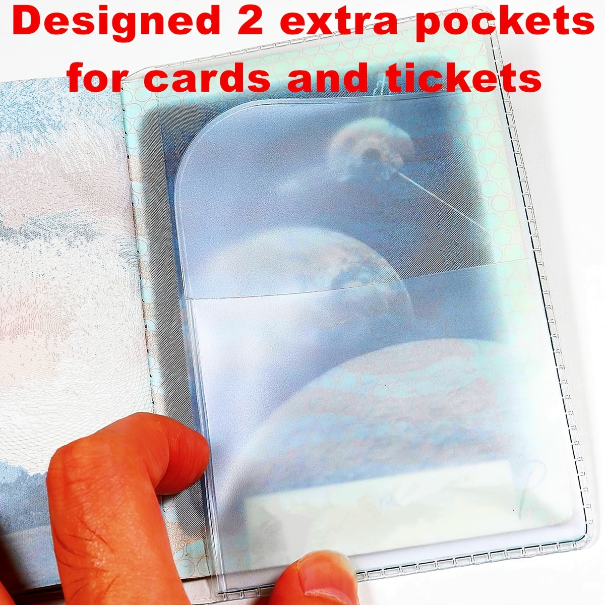 1pc Vacation Style Transparent PVC Passport Holder - Water-Resistant, Stain & Fade Resistant, Open Closure Passport Cover with PVC Lining - Travel Document Organizer