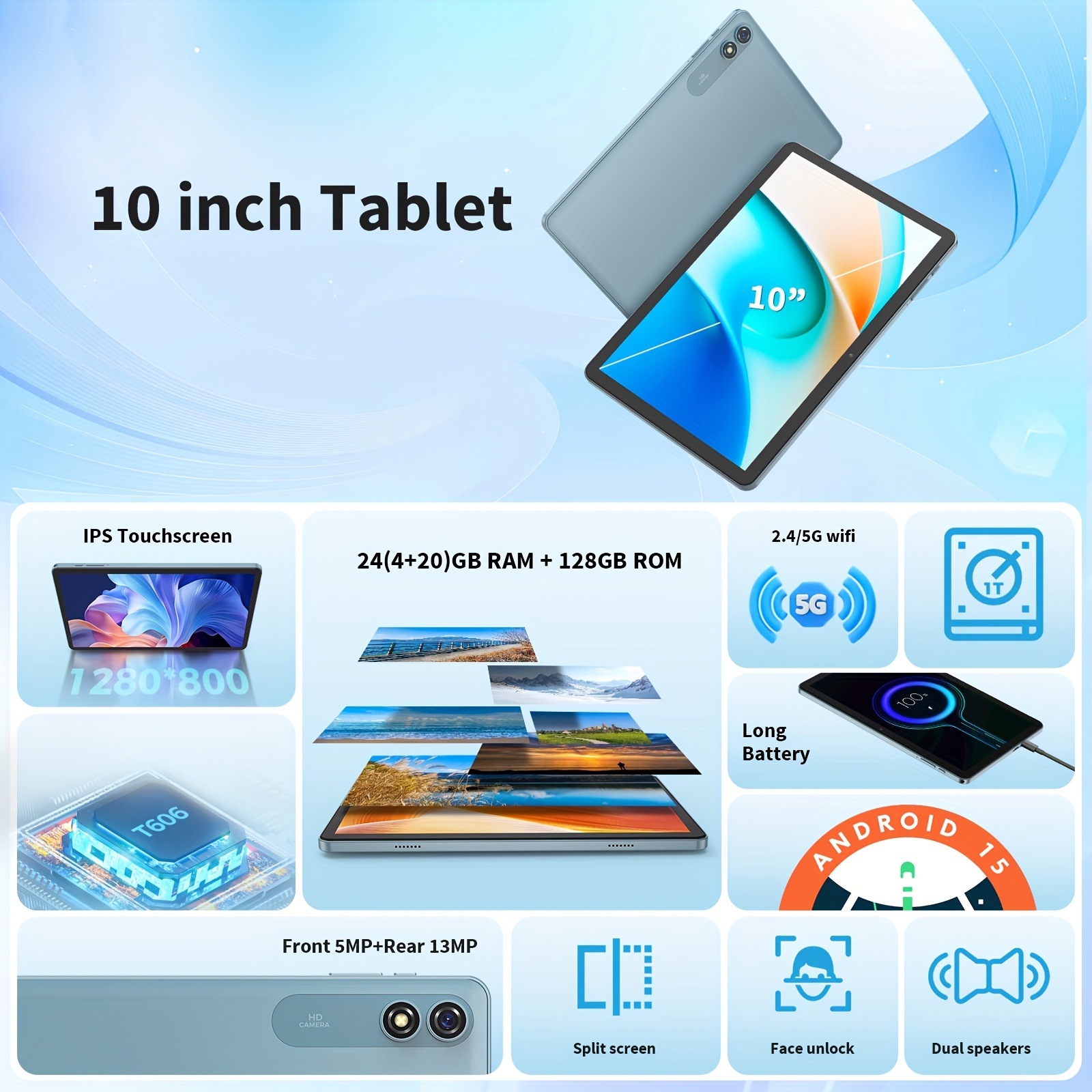 2025新登場 Android 15 タブレット 10インチ Amazon.co.jp: 【2025新登場 AI タブレット 10インチ Wi-Fi
