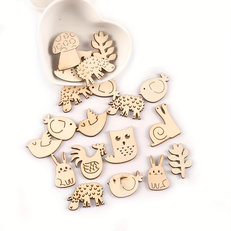 

50pcs Whimsy Woods Assorted Owl & , Unfinished Wood Cutouts For Diy , Scrapbooking, Decor, Ornaments, No , Universal Use