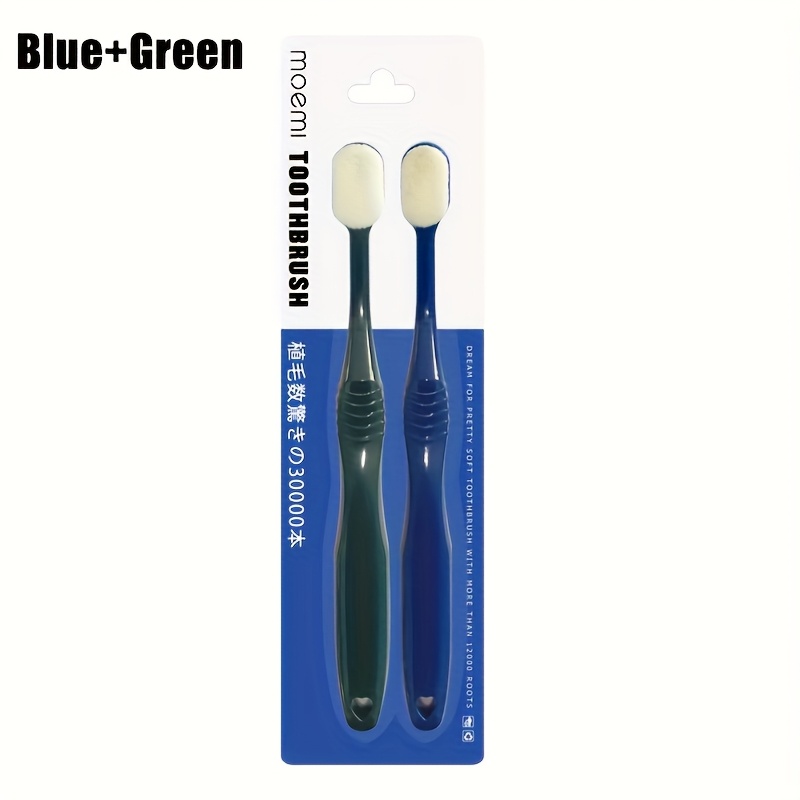 2pcs Set Japan Nano Toothbrush Kit - , 000 Soft Bristles With High Density, With 2 Independent Brushes