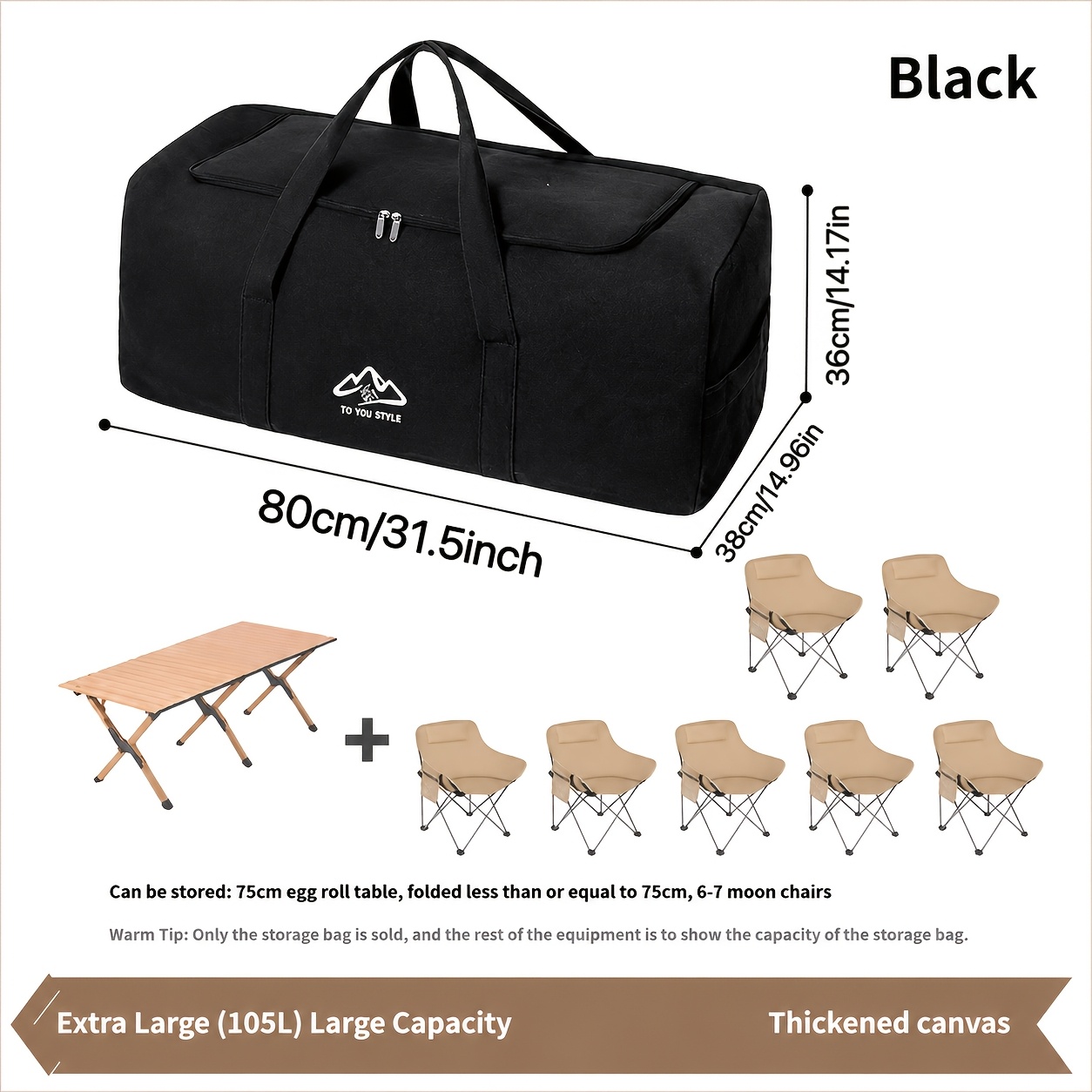 Extra Large Lightweight Foldable Travel Handbag