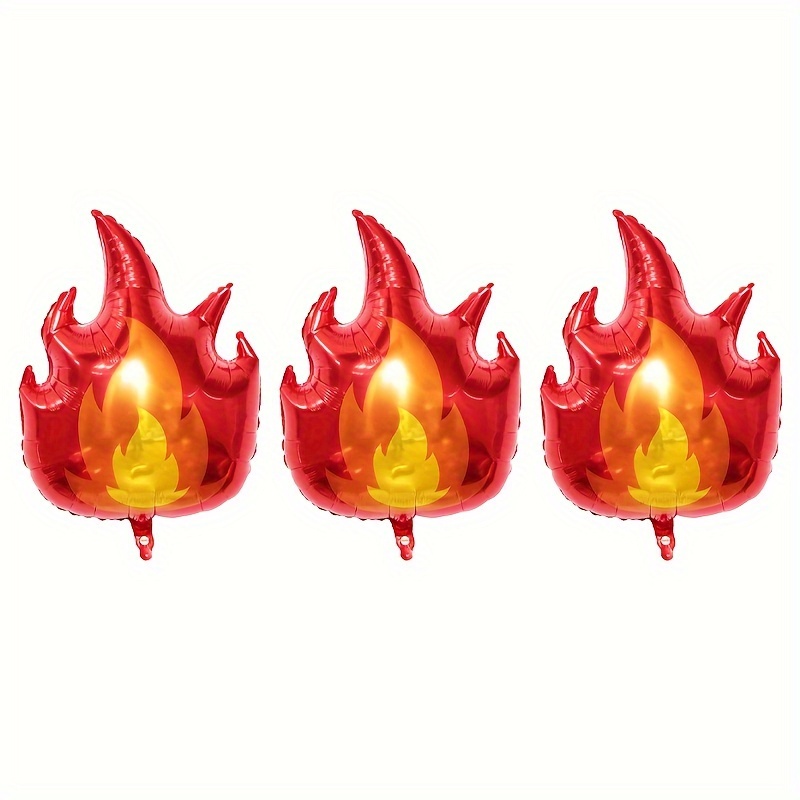 3pcs Flame Balloon Set For Sports-themed Party Decorations For Birthday Celebrations