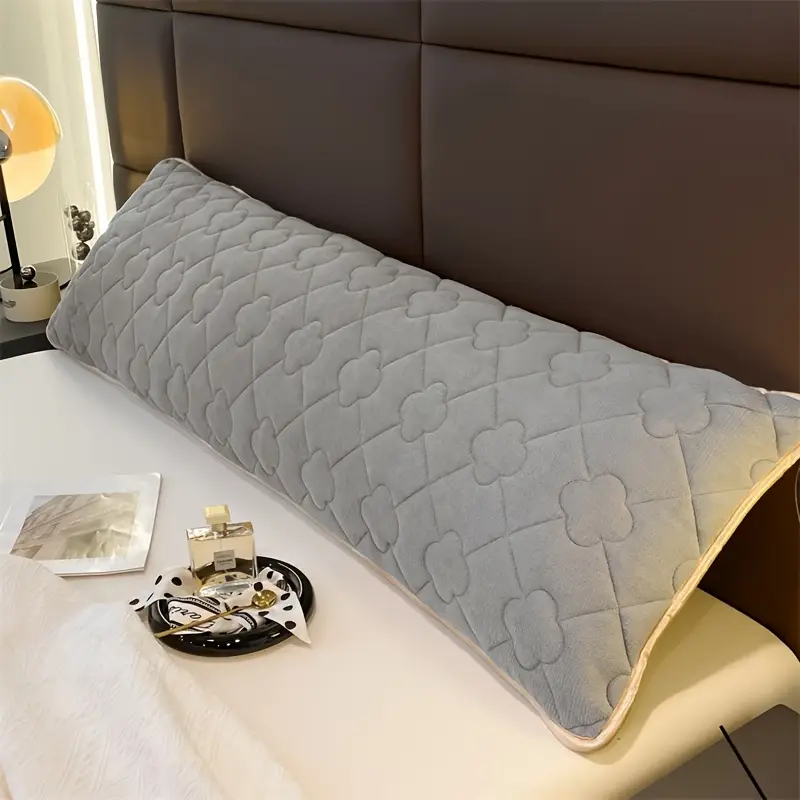 1pc milk velvet fleece pillowcase large size double pillowcase for couples winter thickened 1 2m 1 5m 1 8 washable polyester 100 no print fabric 350 400gsm with pillow insert not included Product details 2