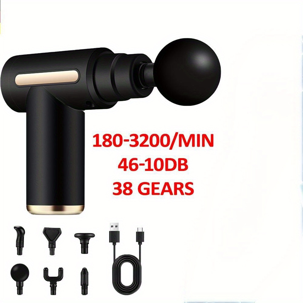 6-speed Lcd 720 Fascia Gun, Equipped With 4 Head Massagers And Adjustable Hand Massagers, Used For The Back, Whole Body, Feet, And Legs, For Heel And Arch