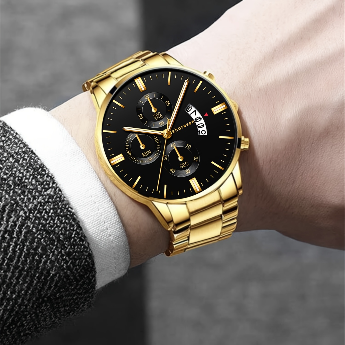 Men's 3 Stylish Watch Set with Matching Accessories, Gift Ready
