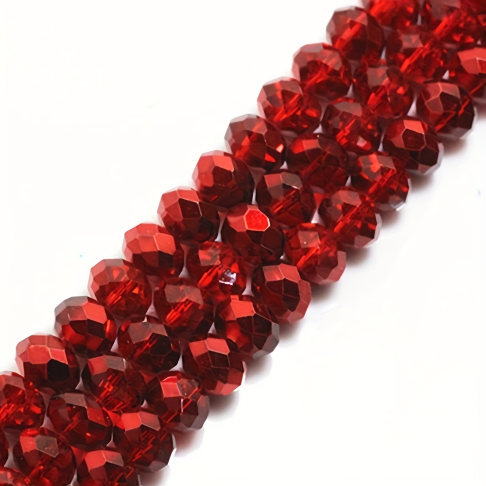 

High-quality Transparent Pomegranate Red Crystal Beads, 4/6/8mm Multi- Glass Spacer Beads For Diy Fashion Bracelets And Jewelry Accessories By Eleanbeads, Random, Crystal Beads