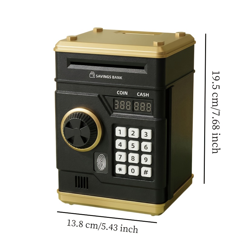 2026 new model electronic money   ages 3 12 with password lock simulated fingerprint button atm style automatic cash intake large capacity   resistant coin bill saving box educational toy gift for financial literacy