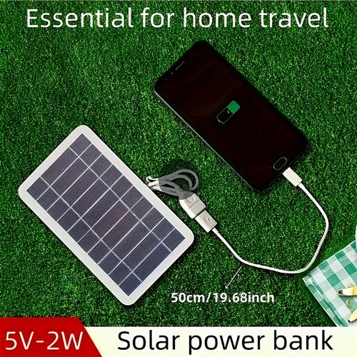 5v portable solar panel 2w monocrystalline high usb fast charging panel and dustproof compatible with mobile phones power banks action cameras outdoor emergency power supply for halloween and christmas a wonderful gift