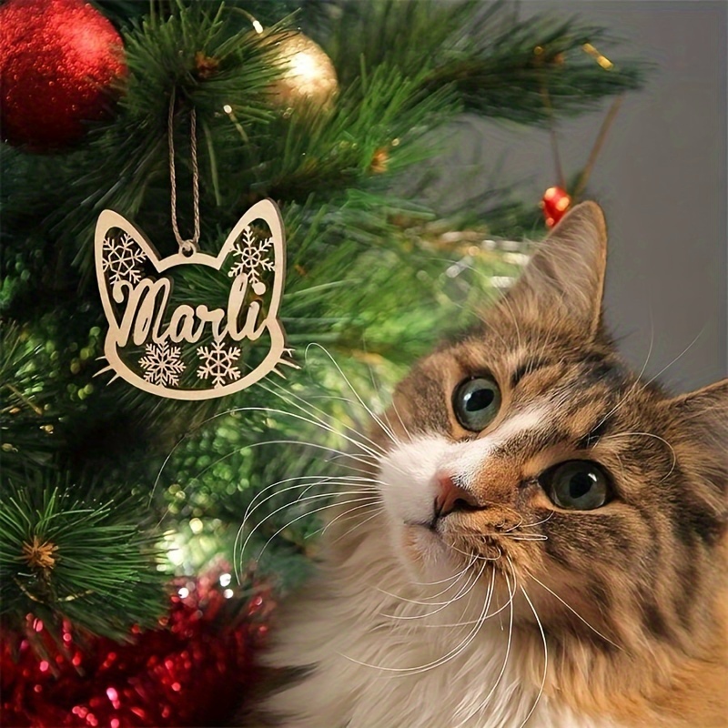 Customizable Wooden Christmas Ornaments - Cat Paw & Snowflake Design, Personalized With Names "luma" & "", Perfect For Holiday Hanging Decorations (christmas Tree, Thanksgiving)