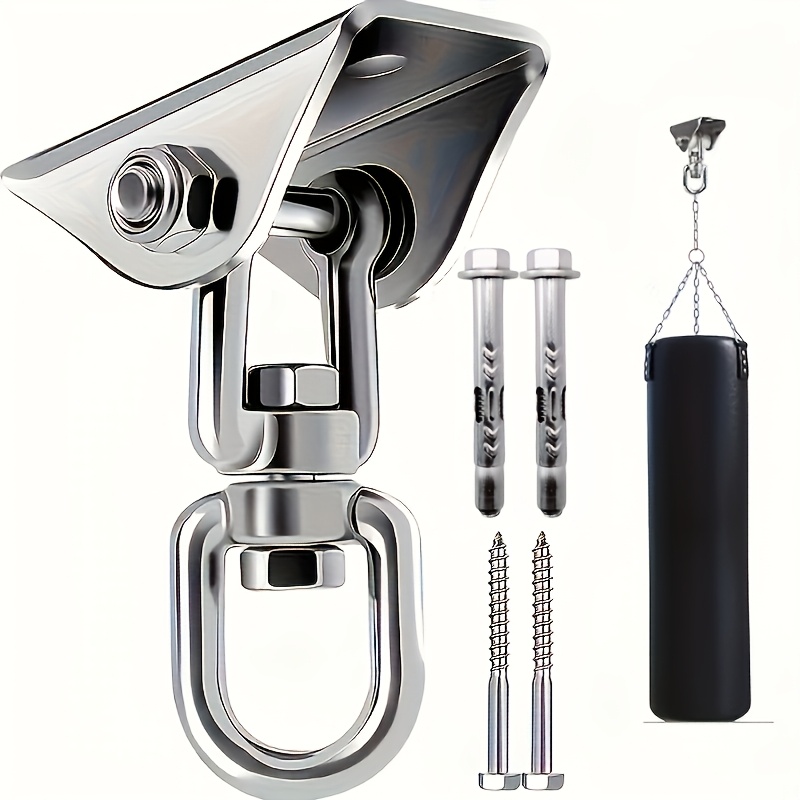 TEMU 5pcs 304 Stainless Steel Swing Set - Rust-resistant And Sturdy Swing Hanger - Multi-functional, Easy-to-install Swivel Hook Design For Hammocks