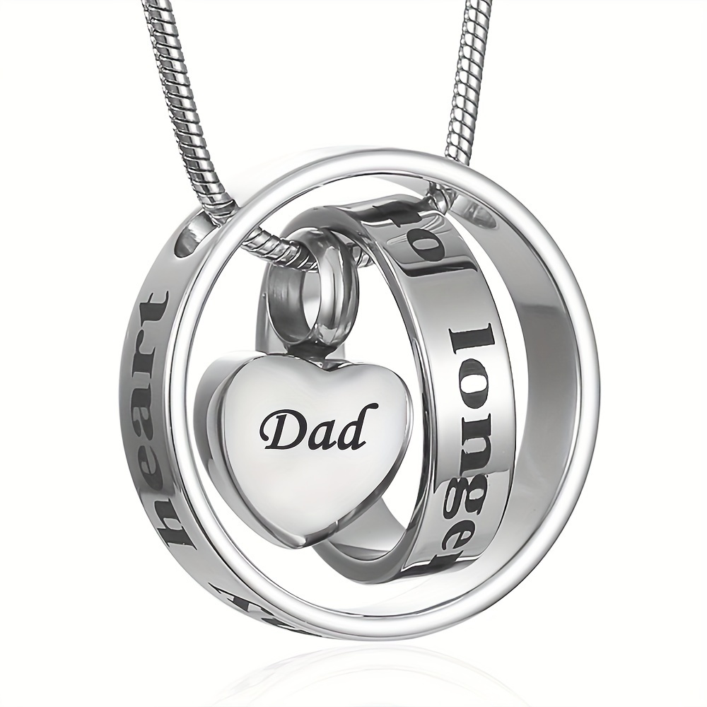 TEMU 316l Stainless Steel Memorial Pendant: 'no By , ' - Men's Necklace