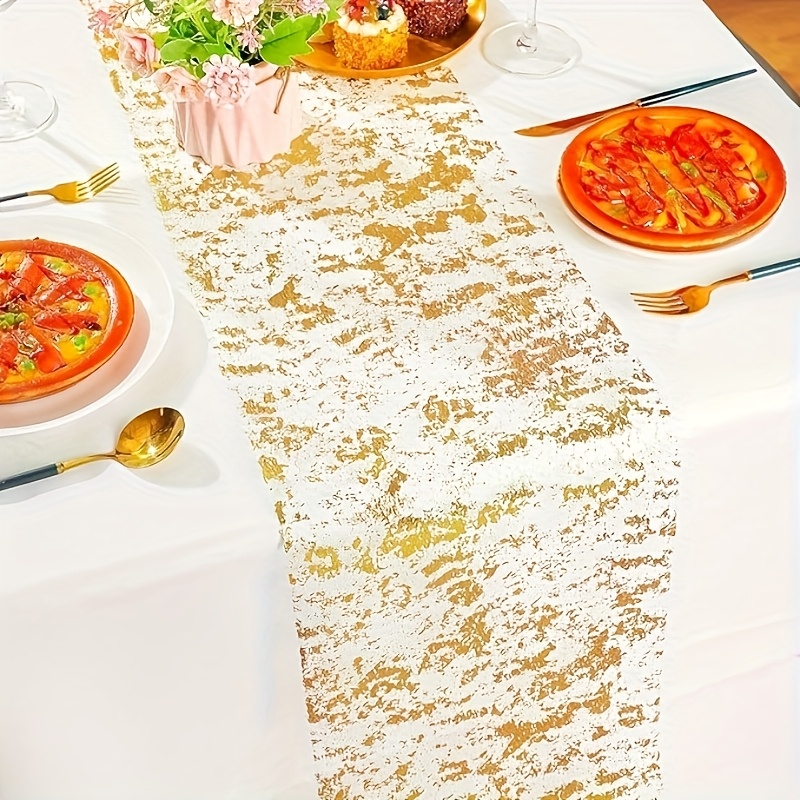 E-shop Glänzende Pailletten-Metall-Mesh-Rolle, goldene Tischdekoration, geeignet für Events, Partys, Hochzeiten, Geburtstagsfeiern und Weihnachten