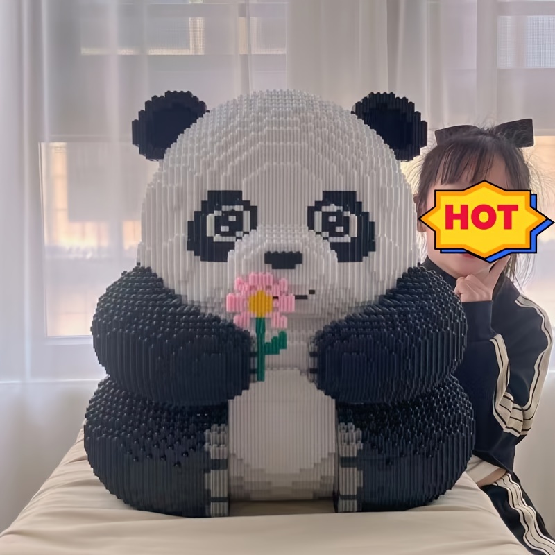 

Panda Bear Building Blocks Kit For Adults And Teens - 15000pcs Interlocking 3d Puzzle - Creative Diy Craft Set - Ideal Gift For Girls, Halloween, Graduation - Flower Panda Figurine Display