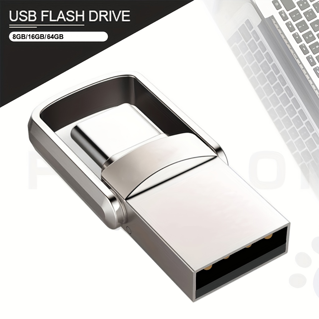 usb c флеш меморија со ротација од 360° - високобрзински usb 2.0, метален флеш диск, компатибилен со pc, лаптоп,  , паметен телефон (8gb 16gb 64gb) Детали за производот 0