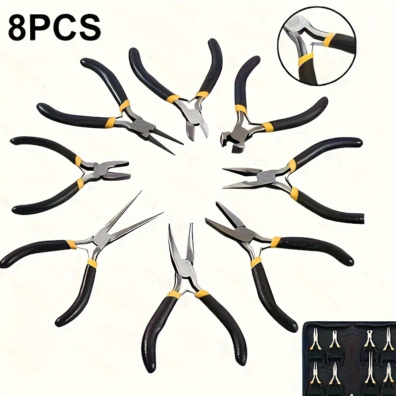 

8pcs Mini Jewelry Pliers, Circular Curved Needle Nose Beaded Jewelry Pliers, Diy Process For Jewelry Making And Repair Kits