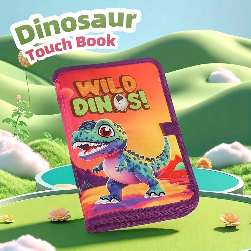 Baby Dino Touch Book Soft Fabric Lifelike Animal Illustrations