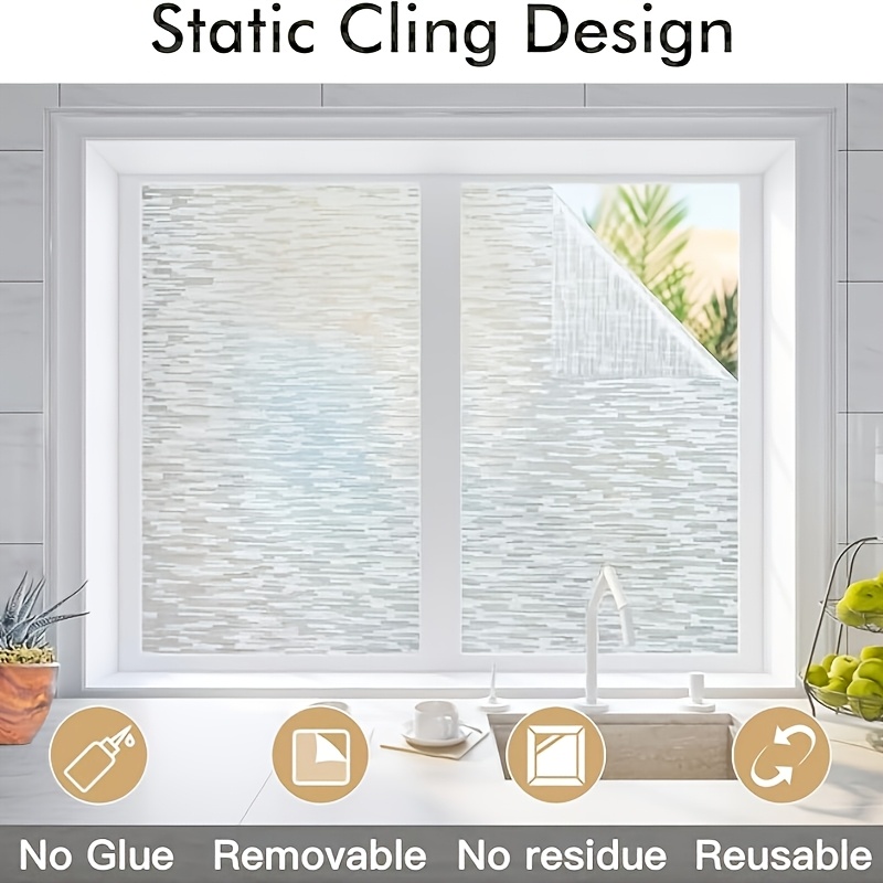 Image of Ps Wood Grain Glass Film, Household Glass Sticker, Office Privacy Film For Bedroom, Balcony, Bathroom