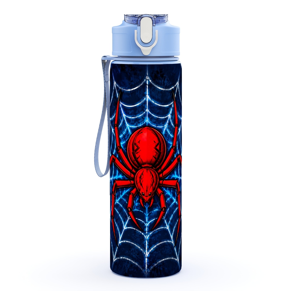 TEMU 1pc Plastic Water Bottle, Web Character-themed Printing, Safe To Drink, Large Capacity, Leakproof, Easy To Clean, 25oz/750ml