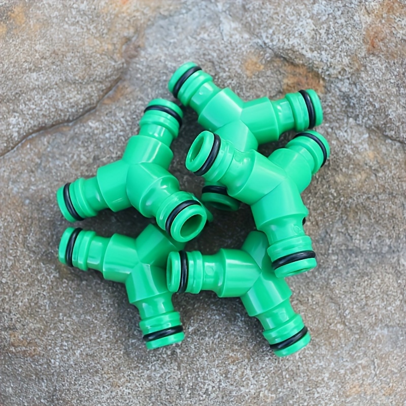 Image of 5pcs Of Three-way Connectors For Gardening Irrigation, Water Pipe Diverters, Repair Fittings, And Plastic Garden Hose Connectors