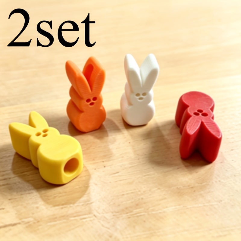 TEMU 8 Stück 3D-Hasen-Kordelstopper, mehrfarbige Optionen. Kordelstopper-Perlen für Sweatshirts, niedliche Cartoon-Schwanz-Kordelenden, geeignet für