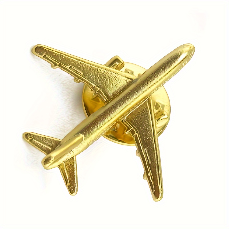 

Vintage Golden Airplane Brooch, Party-style Fashion Aircraft Lapel Pin, Sports Theme, Christmas Holiday Alloy Badge, Suitable For Daily And Party Occasions No-mosaic Metal Pin Accessory