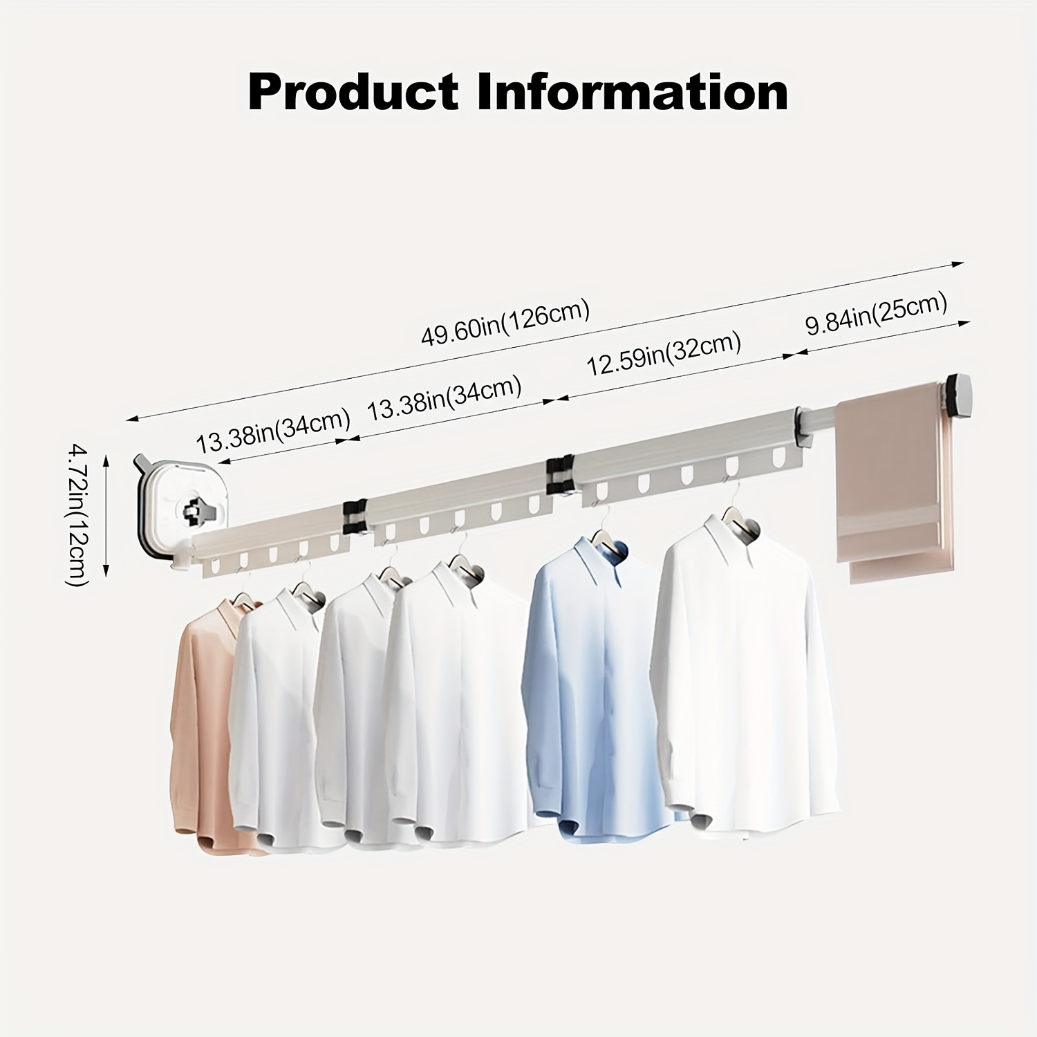 Suction Cup Drying Rack With 4 Parts, Extendable Rack, Extendable And Rotatable By 540°, Suitable For , Balcony, Bathroom, Drying Racks