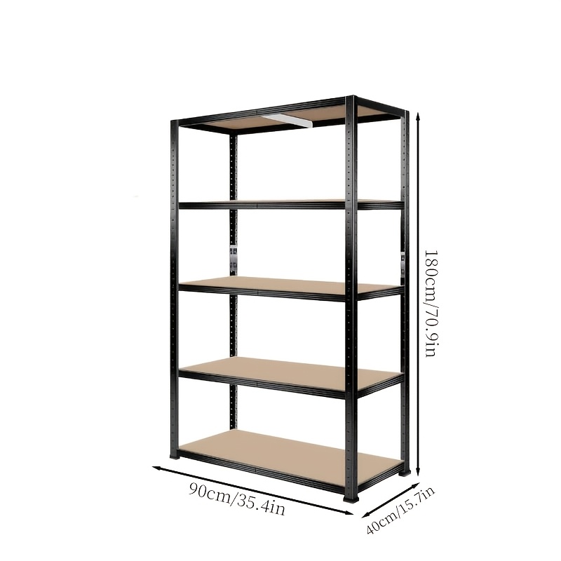 E-shop 1 Hochbelastbares, verstellbares 3/4/5-Etagen-Regal aus goldenem Metall, Aufbewahrungsregal, Kellerregal, Werkstattregal, Lager, , Speisekammer,