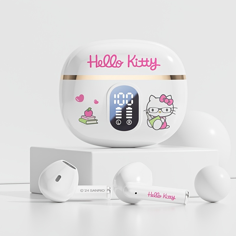 TEMU Hellokitty Kuromi Cinnamoroll Wireless Bluetooth Earphones 3 Different Styles Cute Display Gaming Earplugs Easy To Carry Daily Exercise Outdoors
