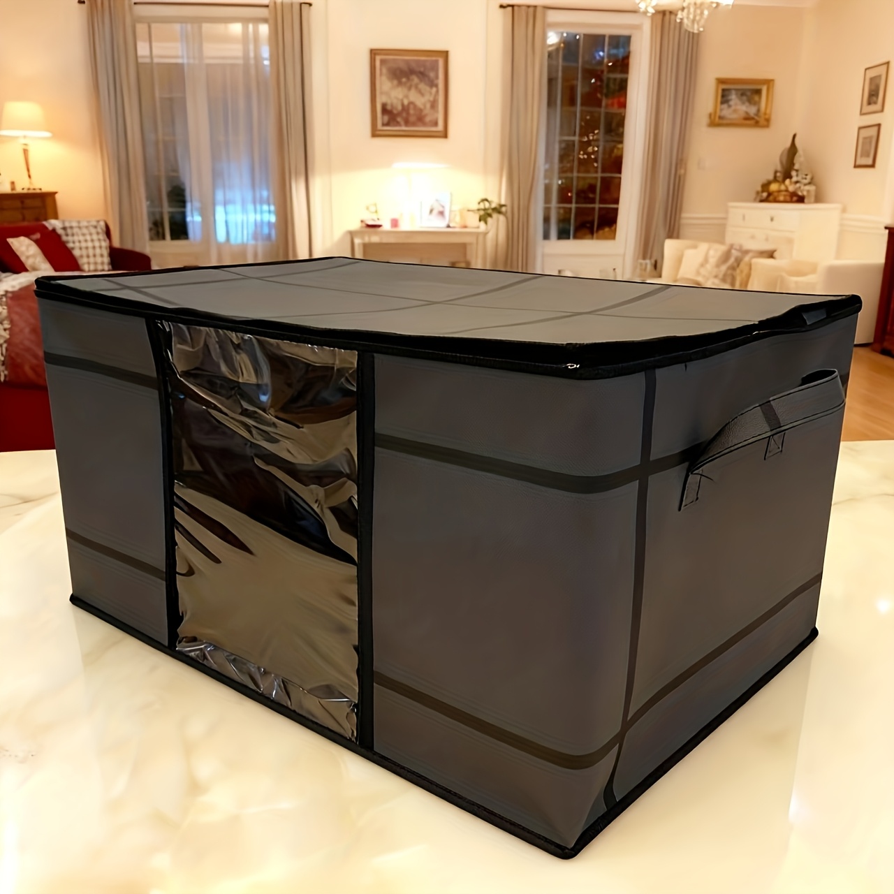 6 Large Foldable Storage Boxes for Clothes with Double Zippers
