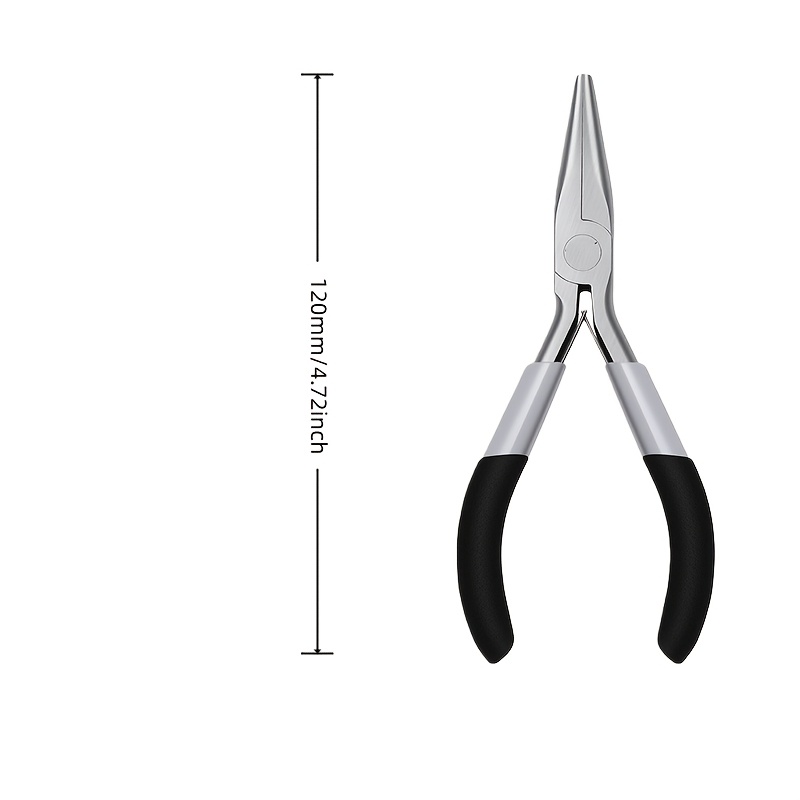 TEMU Mini-pinces longues à bec 4,72 pouces en acier au carbone, pinces de pour bijouterie, pour enroulage de fil, électronique, outils de loisirs