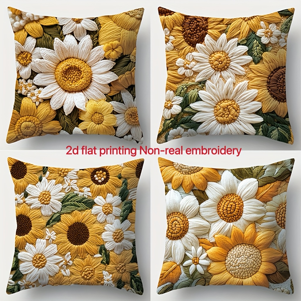 TEMU 2D Flat - Questa 癡 una pezzi che una con girasoli e . � per decorare stanze, soggiorni e divani ( per cuscino non ). 癡 una stampa 2D flat e non