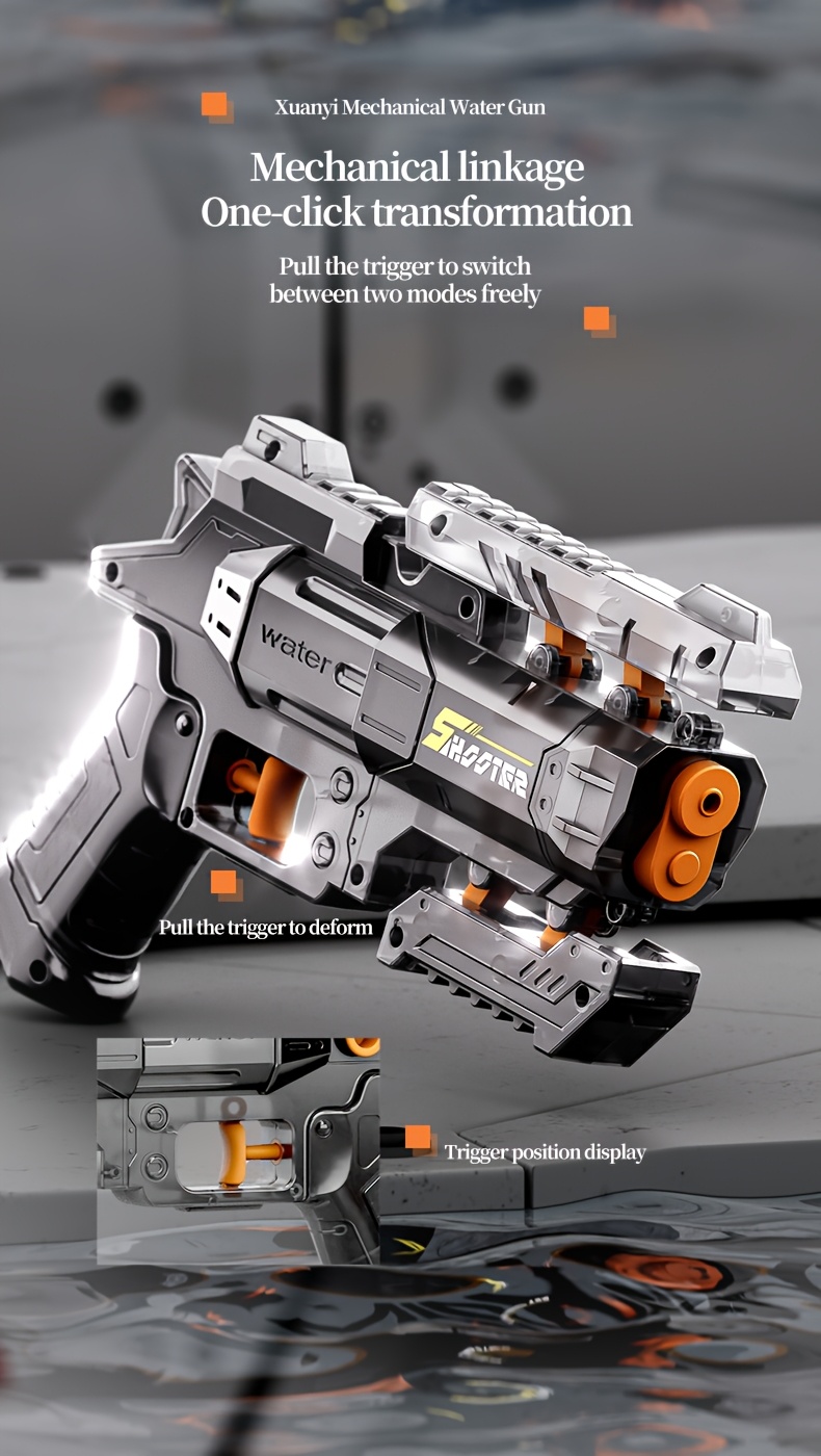 transformable transparent water gun toy for   for       or outdoor fun a great gift for boys and girls details 2